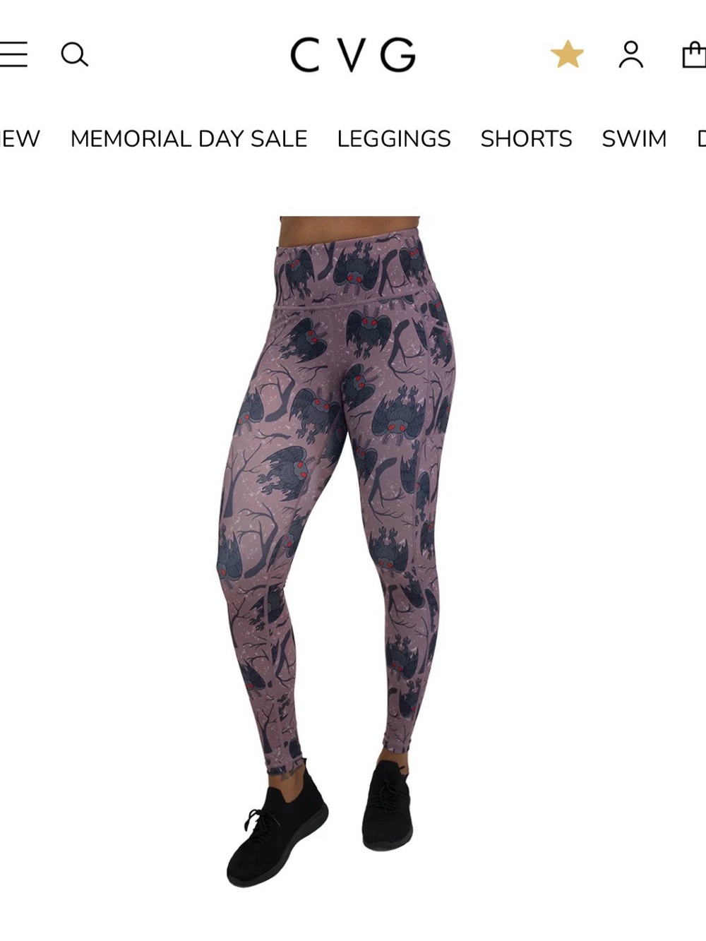 CVG XS Mothman Cryptid Series full-length tights leggings excellent condition - Picture 7 of 7